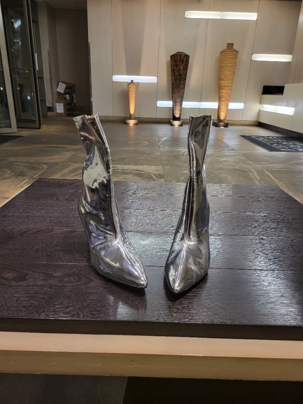 New Silver Dress Boots (Heels)